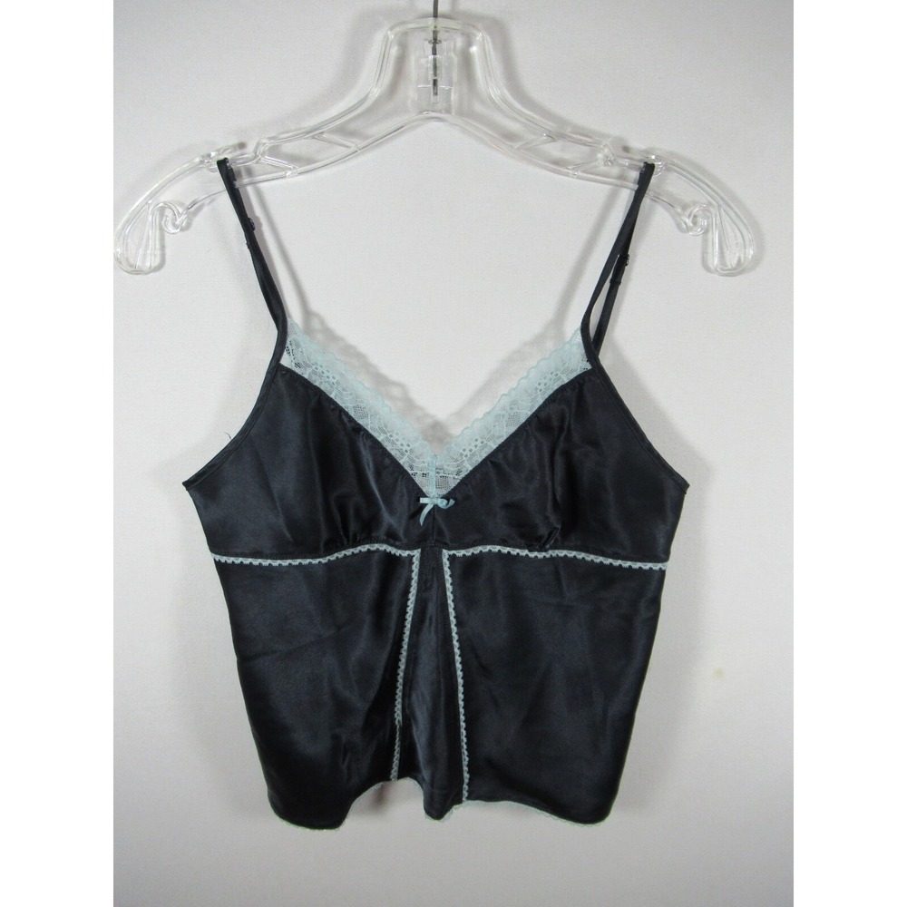Vintage Y2K Victoria's Secret Cropped Satin Camisole Tank Top Women Small Blue